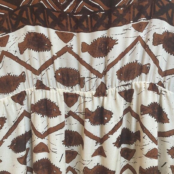 Anna Sui for Anthropologie Fish Print Silk Dress 4 - Picture 5 of 9